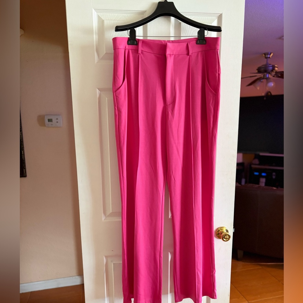 Fashion Nova Vibrant Pink Wide Leg Pants